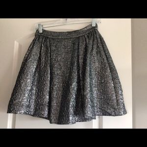 Kate Spade Silver Metallic Skirt size 2